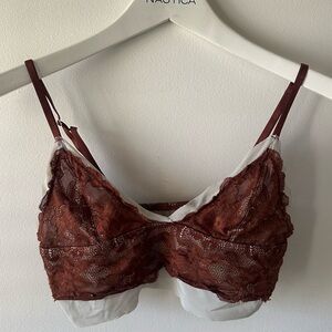 Free People Intimately Lace Bralette size small in Copper